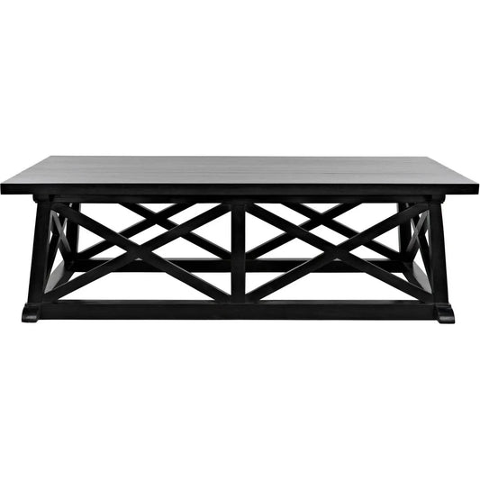 Noir Sutton Wood Black Rectangle Coffee Table