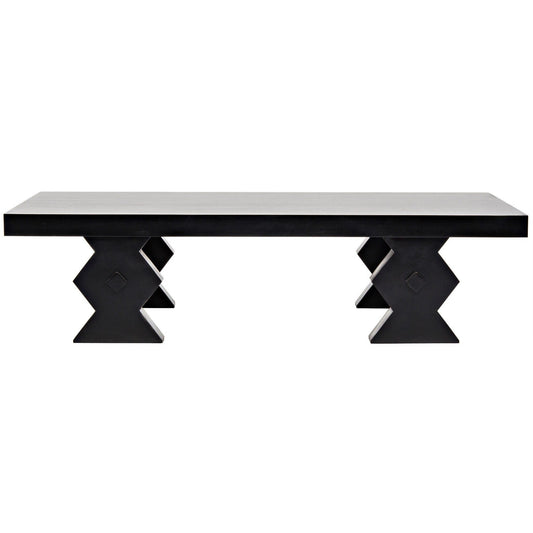 Suzu Wood Black Rectangle Coffee Table-Coffee Tables-Noir-Sideboards and Things