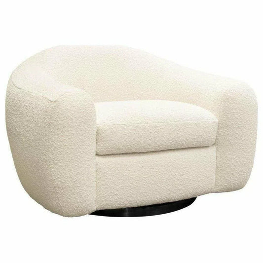 Swivel Chair in Boucle Textured Fabric Contoured Arms & Back Club Chairs Sideboards and Things  By Diamond Sofa