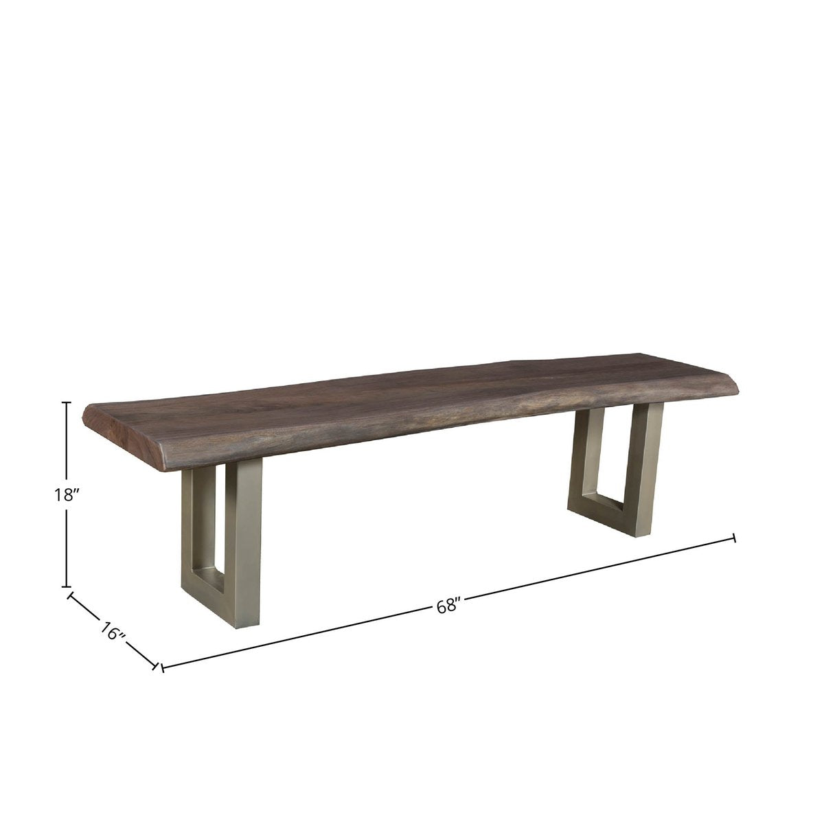 LH Home TAJ Wood Top Dining Bench