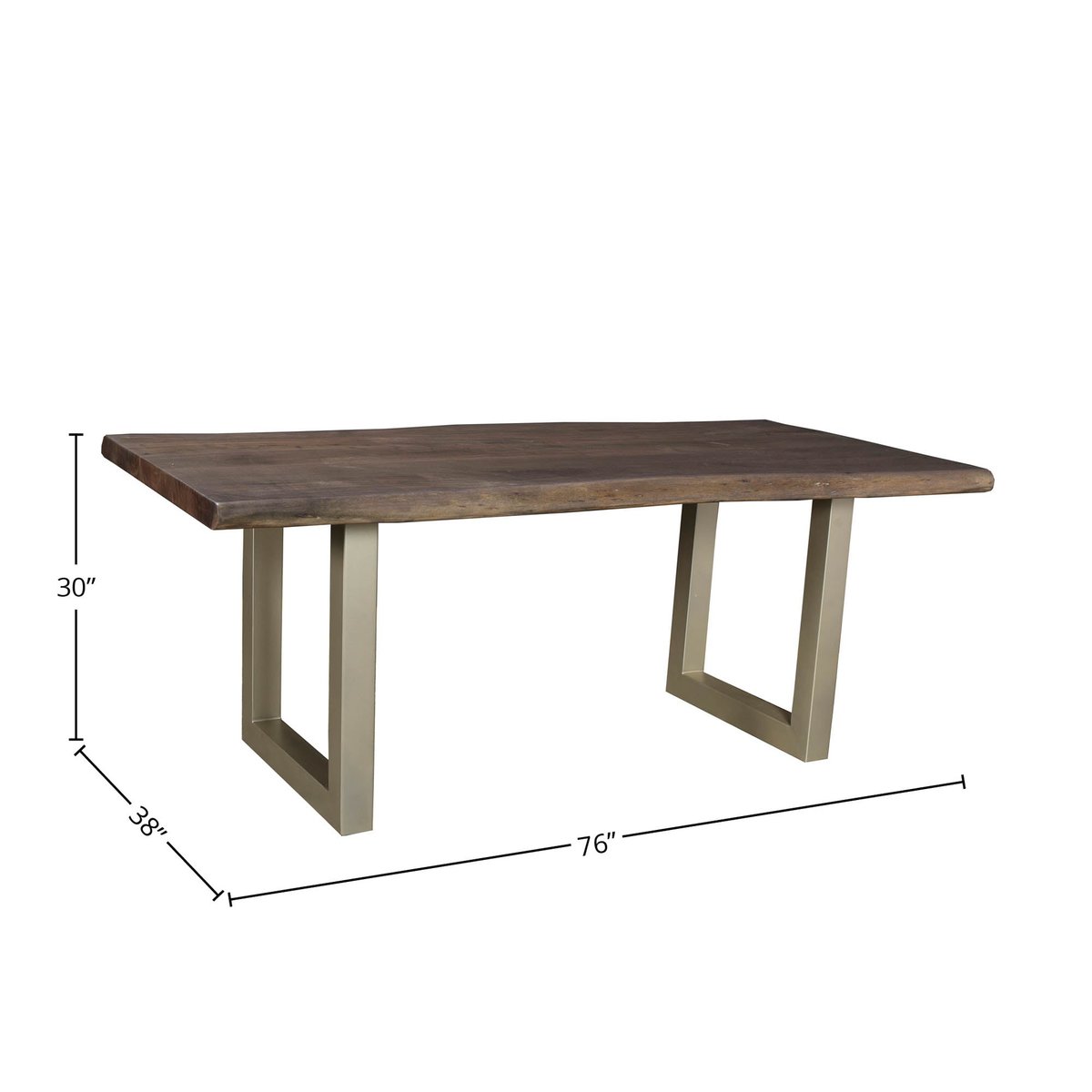 LH Home TAJ Wood Top Rectangular Dining Table