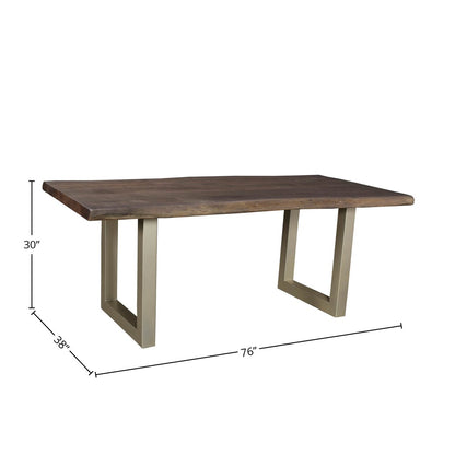 LH Home TAJ Wood Top Rectangular Dining Table