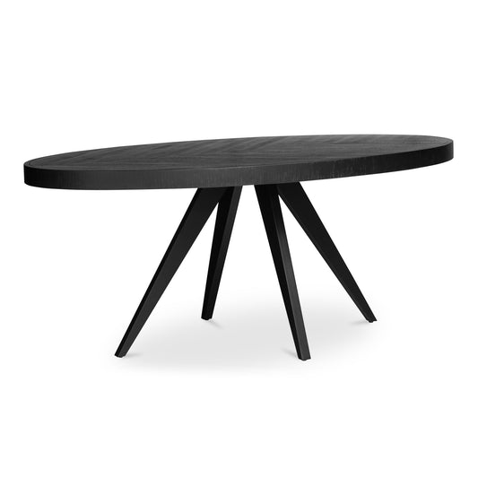 Parq Wood Black Oval Dining Table