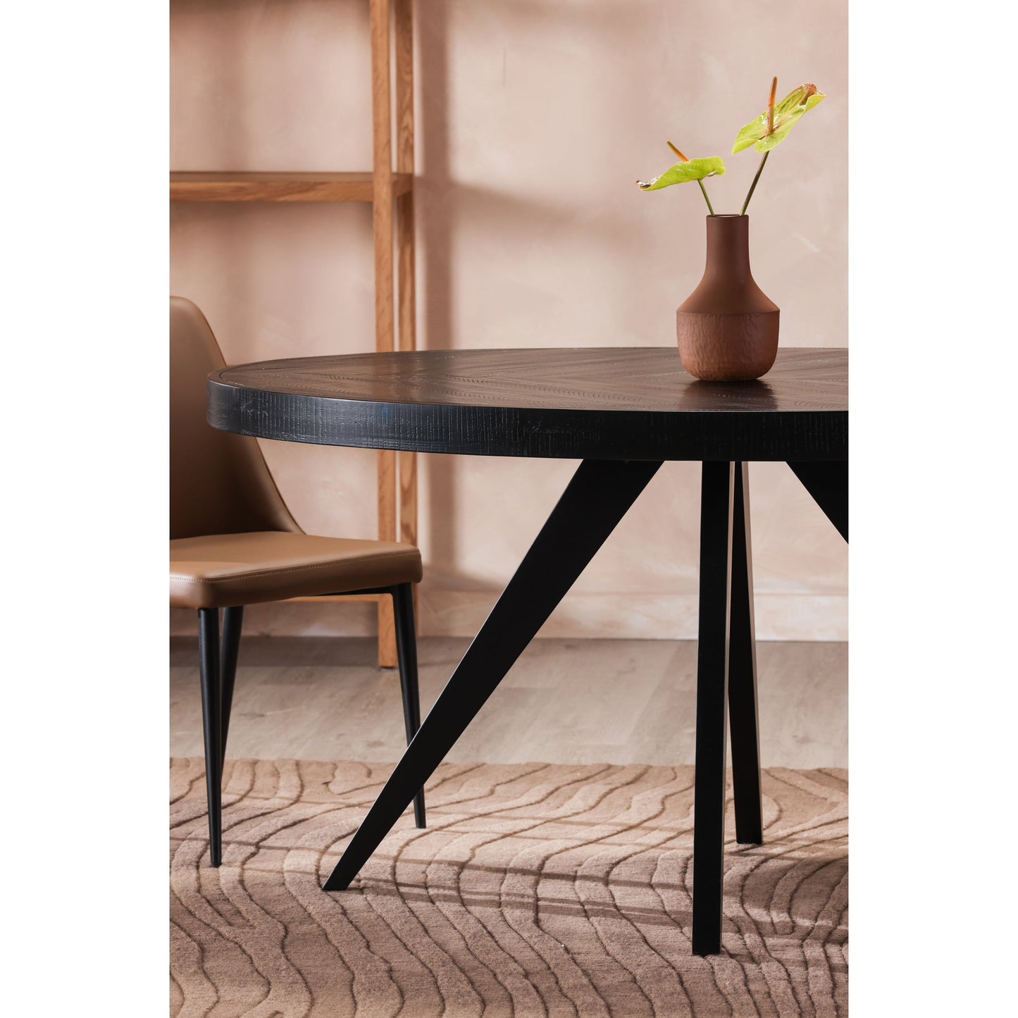 Parq Wood Black Oval Dining Table