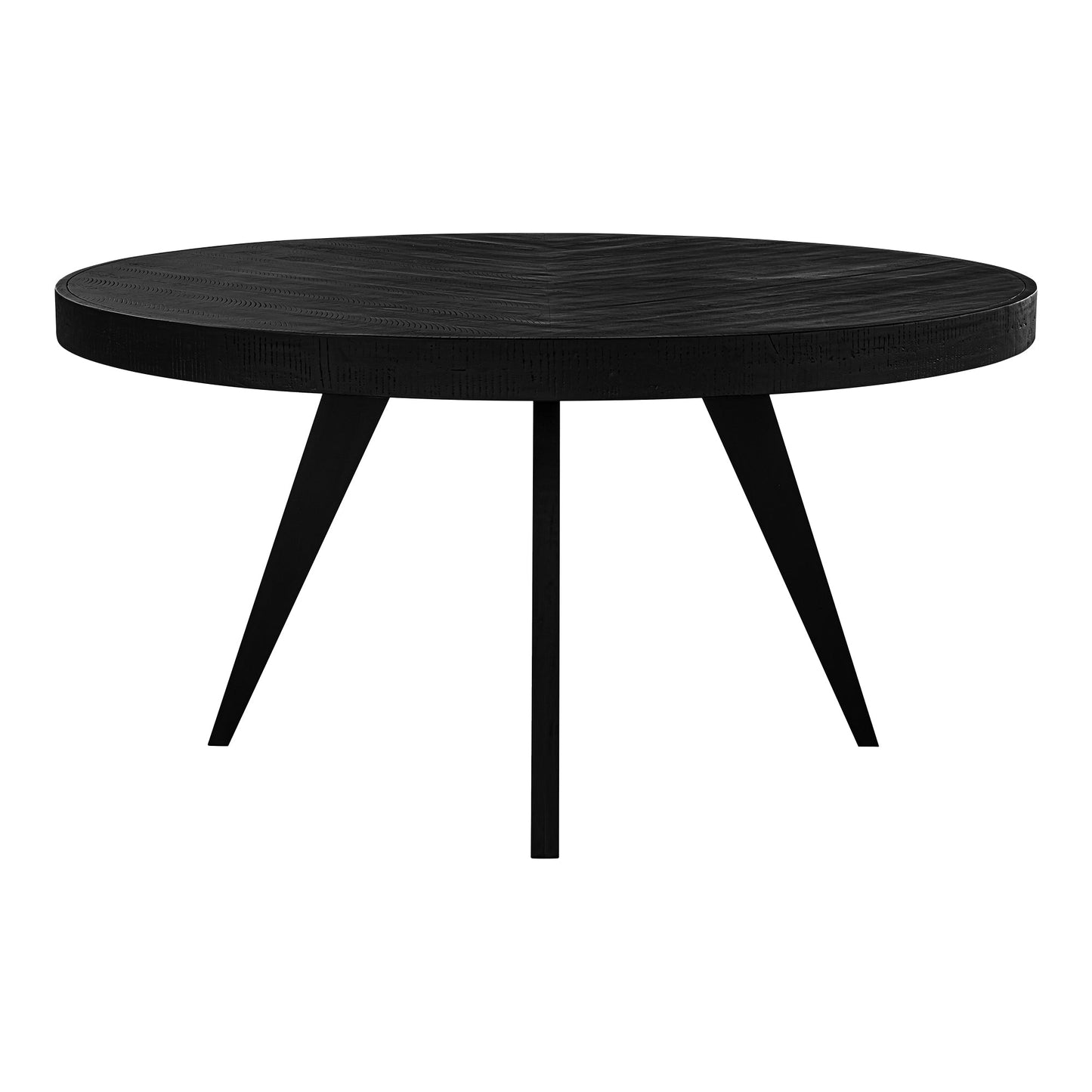 60 in Parq Wood Black Round Dining Table