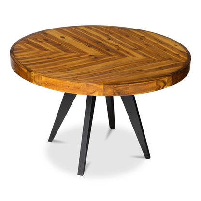 60 in. Parq Natural Acacia Veneer Round Dining Table