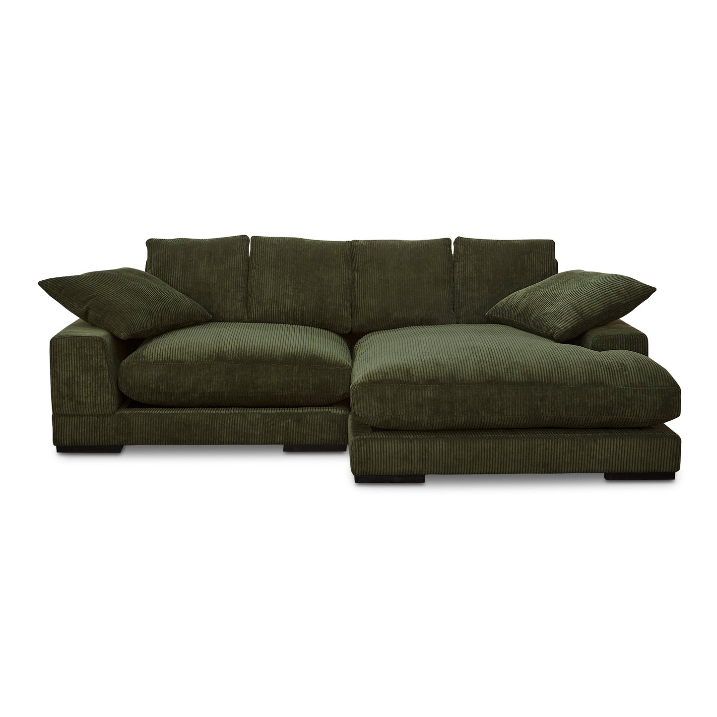 Plunge Polyester Upholstered Green Sectional