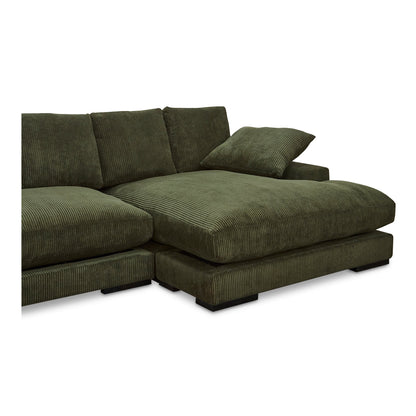 Plunge Polyester Upholstered Green Sectional