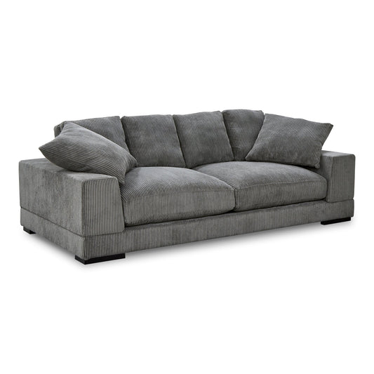 Plunge Polyester and Plywood Grey Sofa