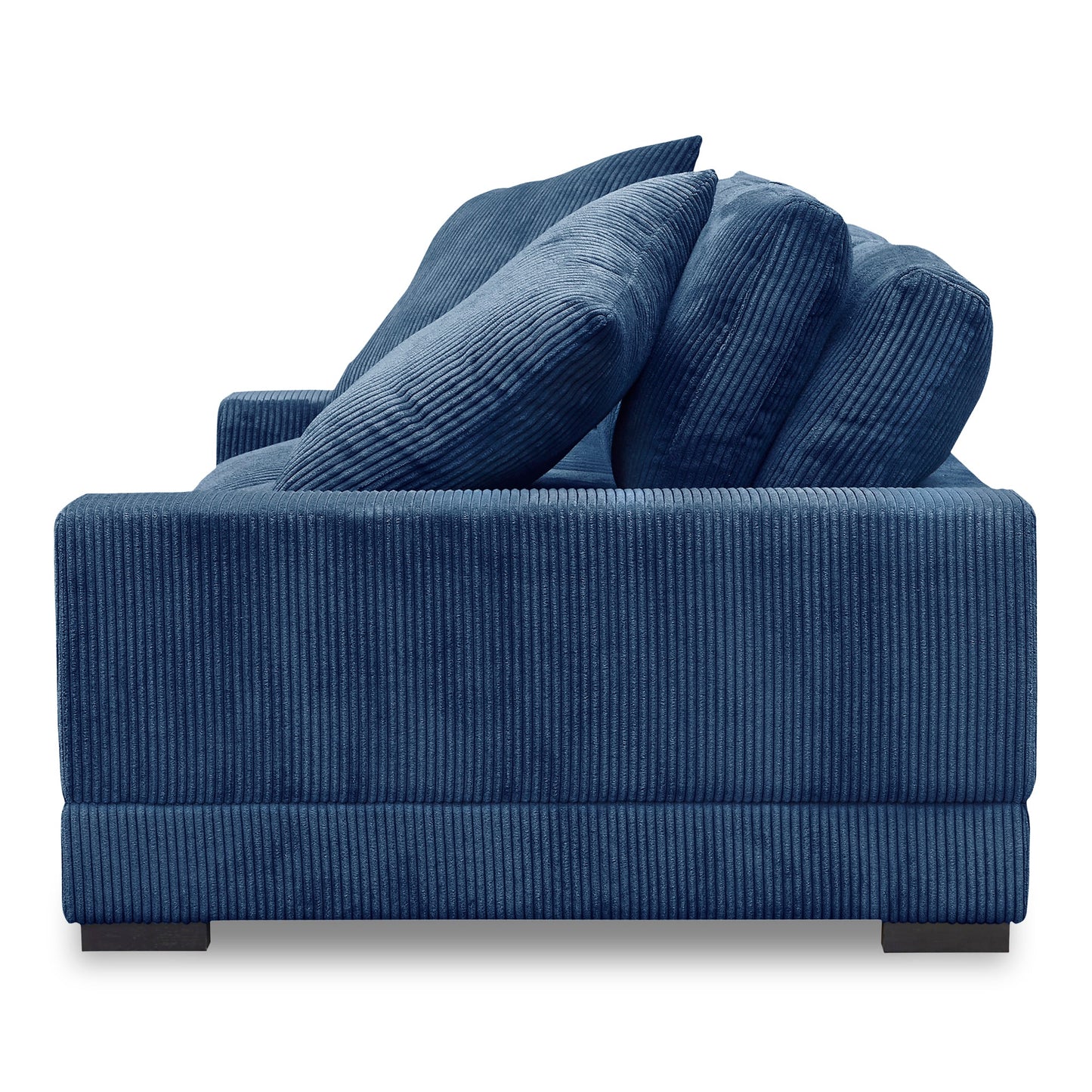 Plunge Polyester and Plywood Navy Blue Sofa