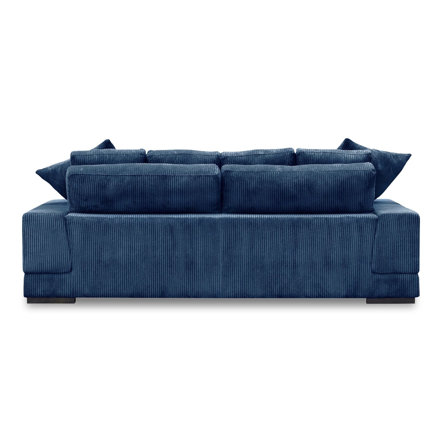 Plunge Polyester and Plywood Navy Blue Sofa