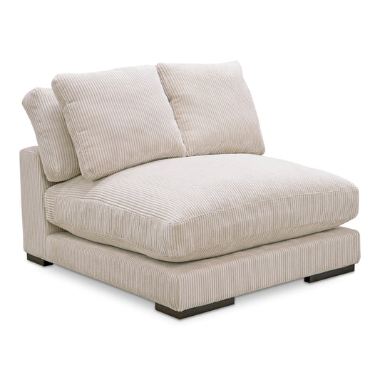 Plunge Polyester and Plywood Cream Armless Slipper Chair