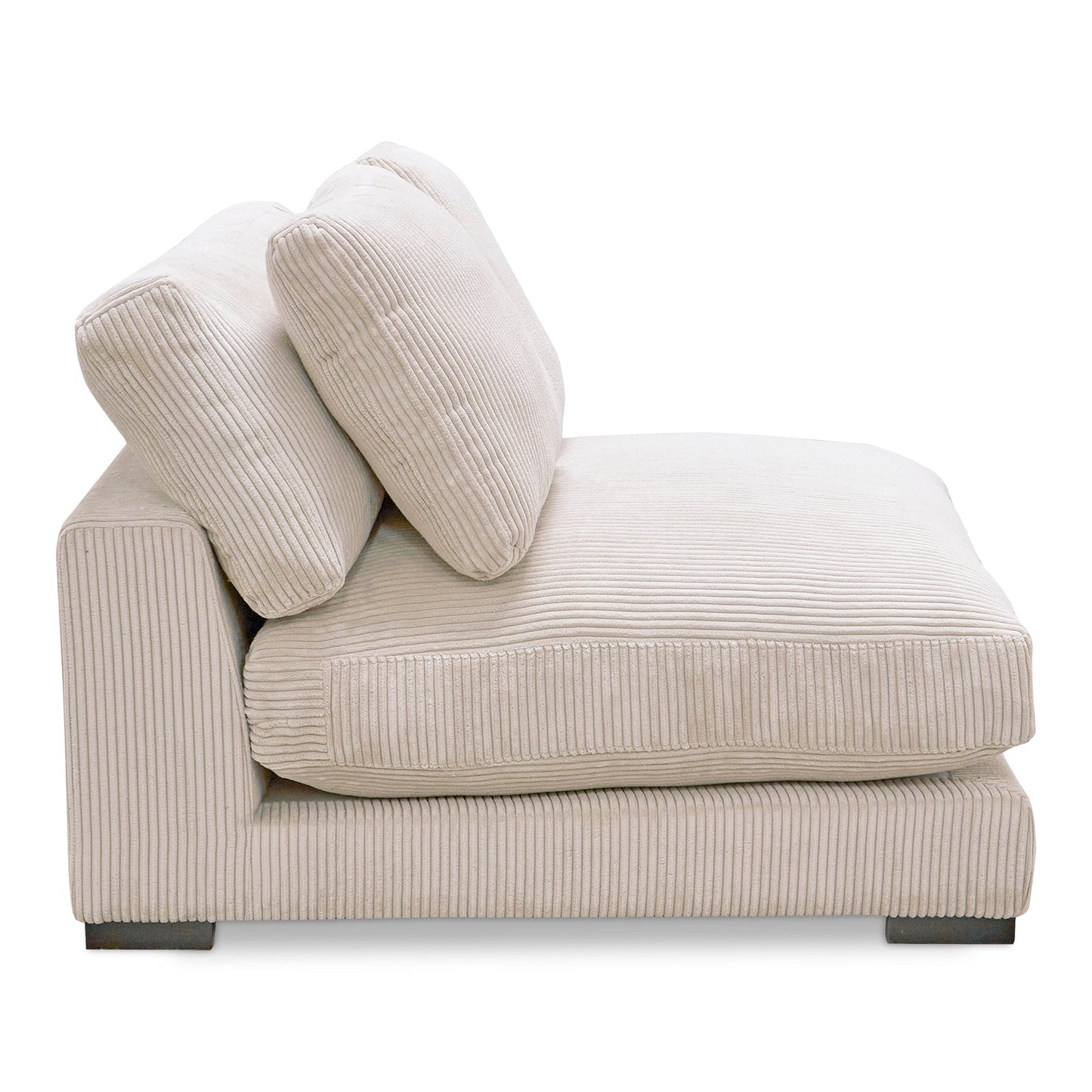 Plunge Polyester and Plywood Cream Armless Slipper Chair