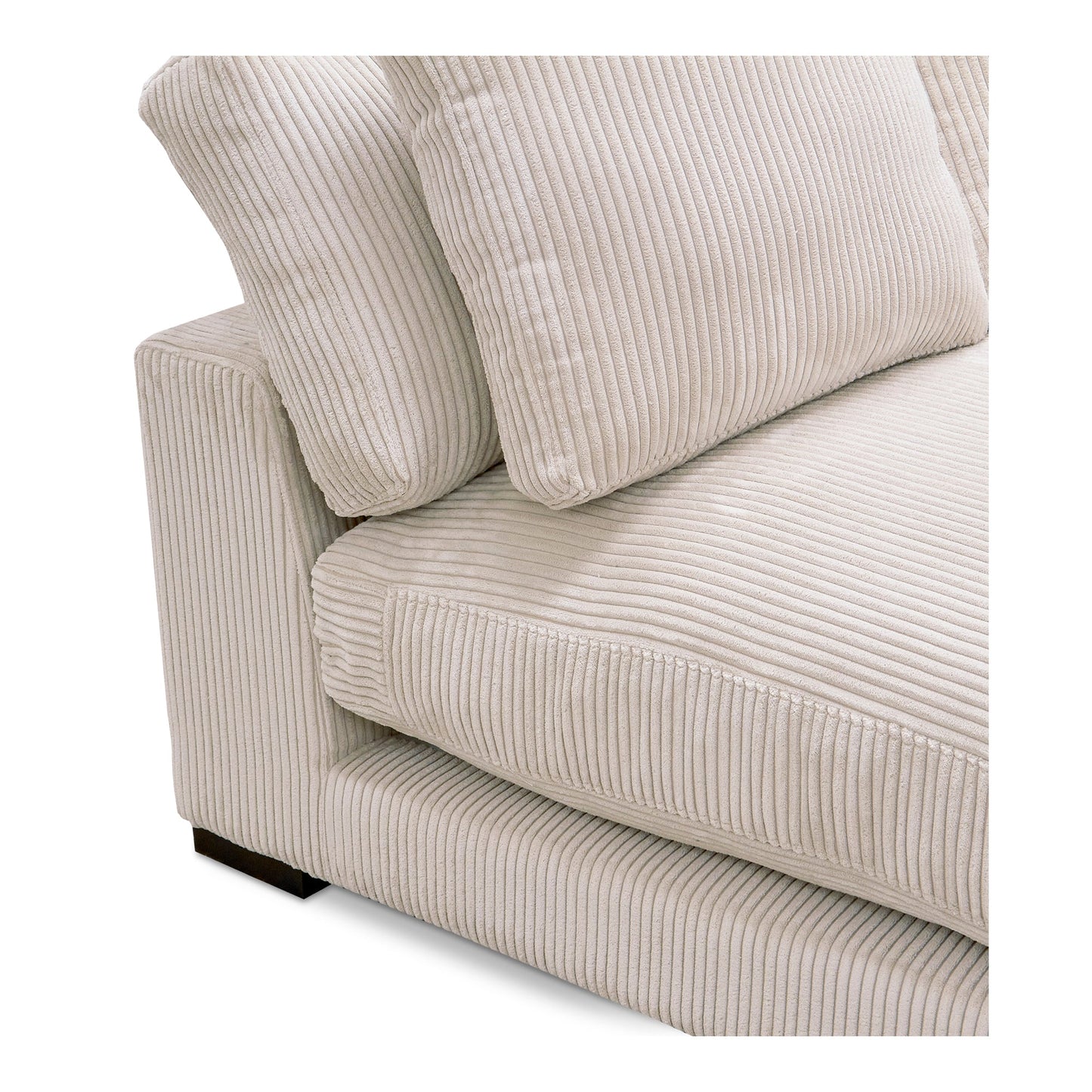 Plunge Polyester and Plywood Cream Armless Slipper Chair