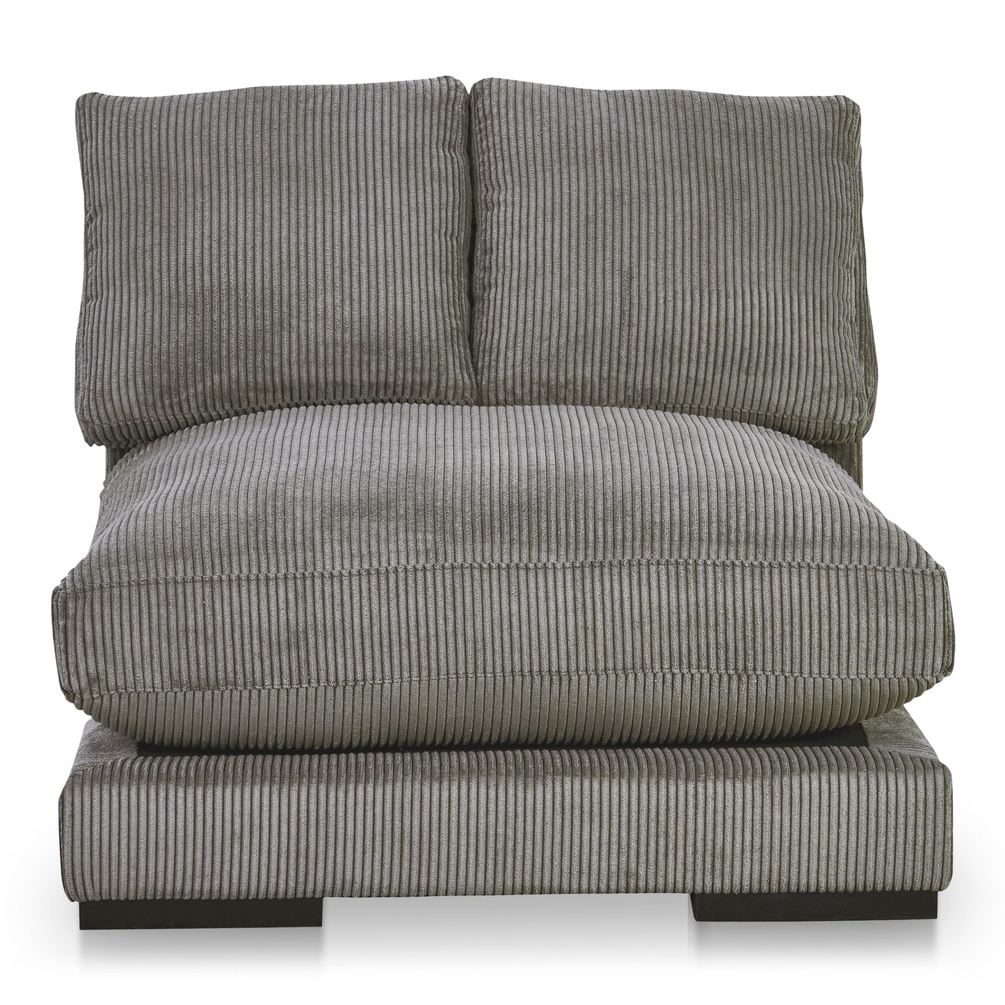 Plunge Polyester and Plywood Grey Armless Slipper Chair