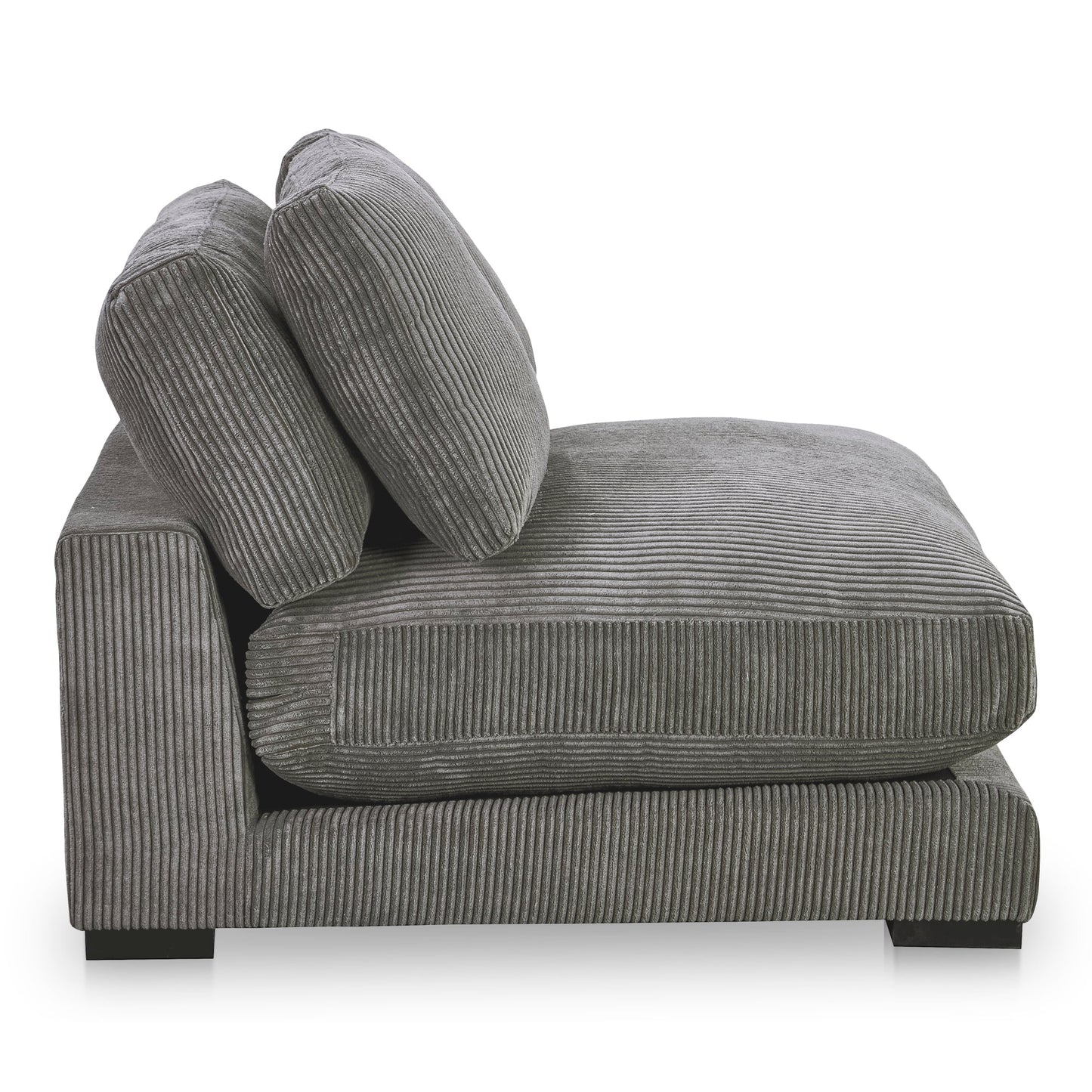 Plunge Polyester and Plywood Grey Armless Slipper Chair