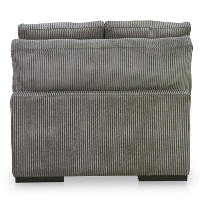 Plunge Polyester and Plywood Grey Armless Slipper Chair