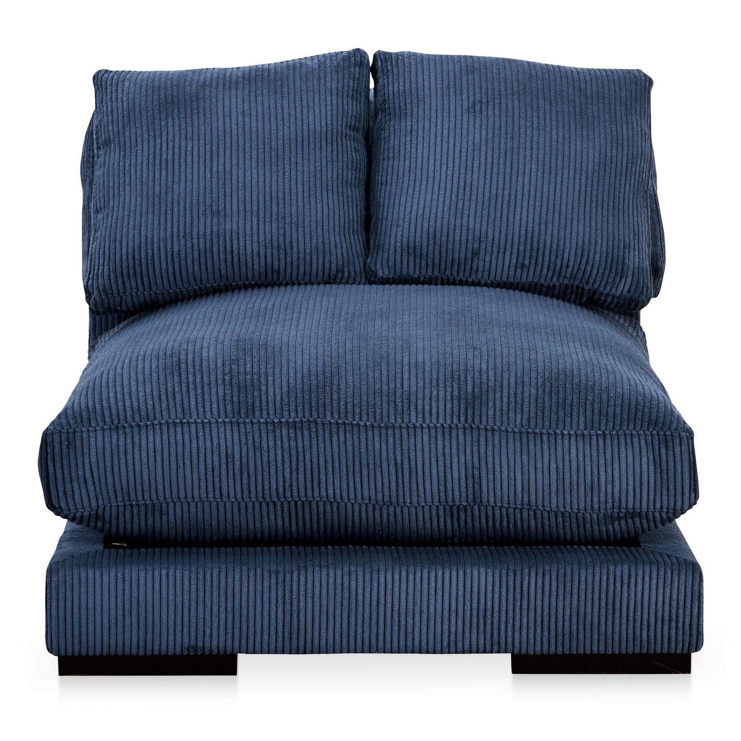 Plunge Polyester and Plywood Navy Blue Armless Slipper Chair