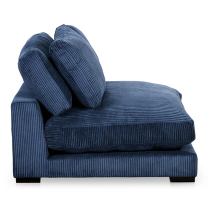 Plunge Polyester and Plywood Navy Blue Armless Slipper Chair