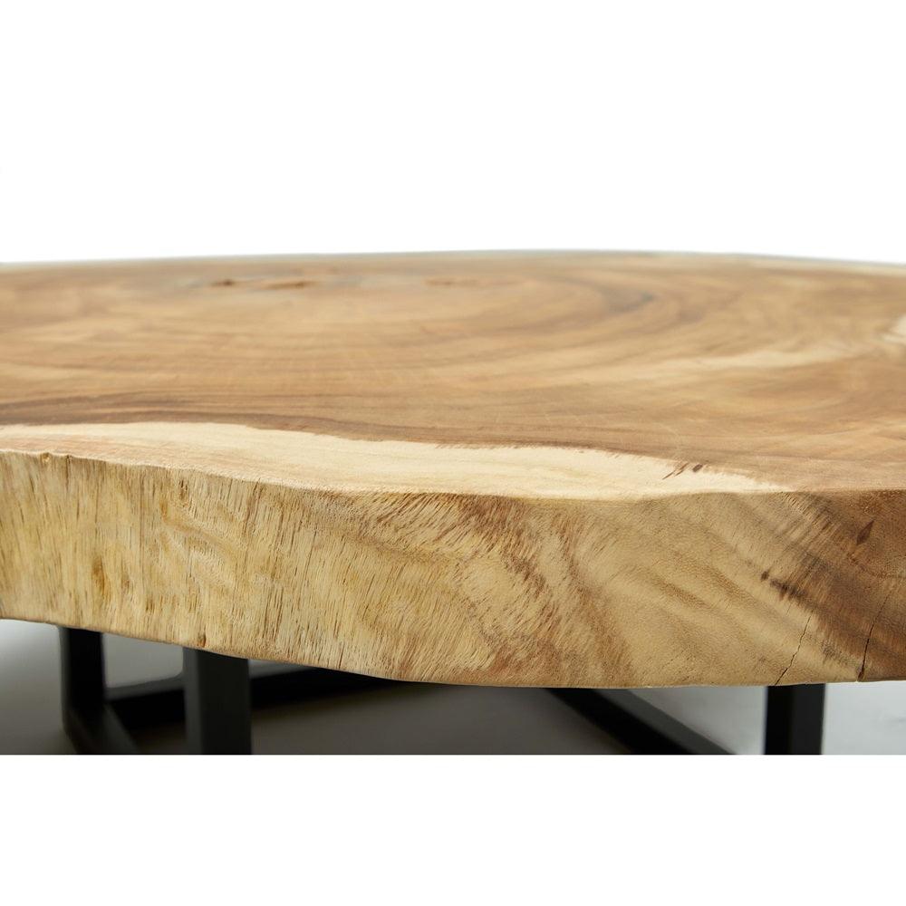 Akara Natural Solid Chamcha Wooden Geometric Coffee Table