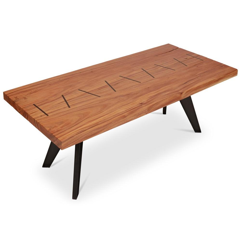 Cross Natural Solid Chamcha Rectangular Dining Table