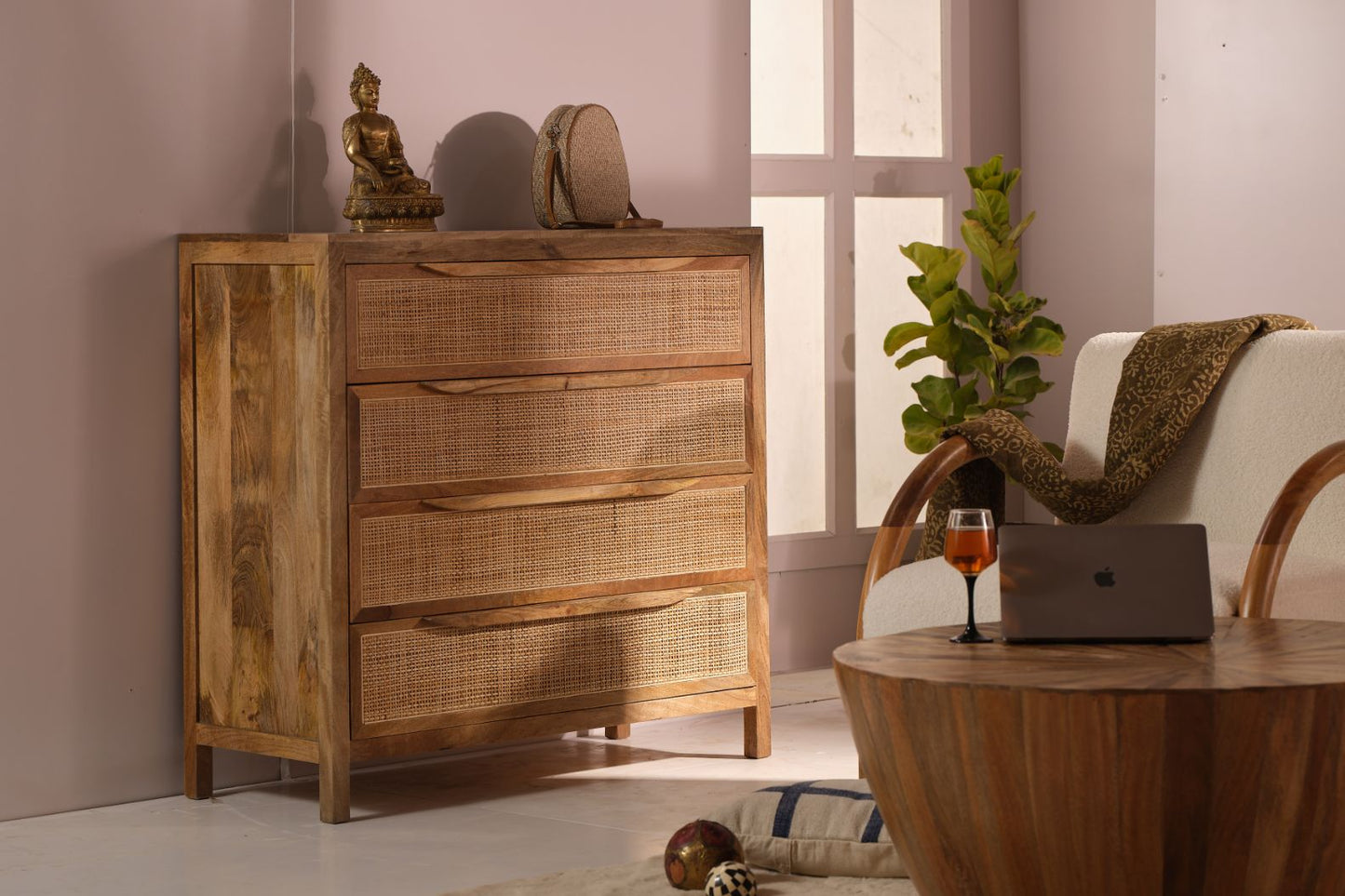 LOOMLAN Eldridge Four Drawers Wood Chest