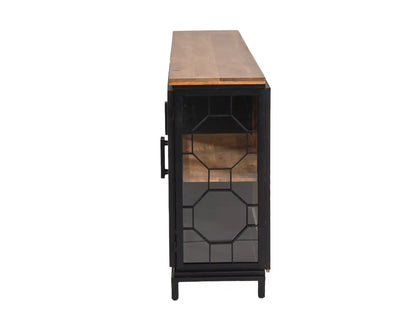 Mariani 4 Door Cabinet With Wooden Shelf