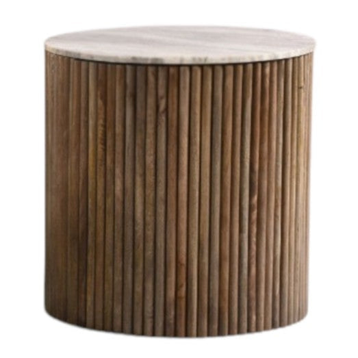 LOOMLAN Sarnelle Marble Top Storage Lamp Table