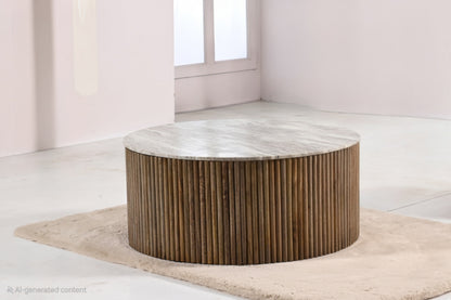 Sarnelle Marble Top Storage Coffee Table