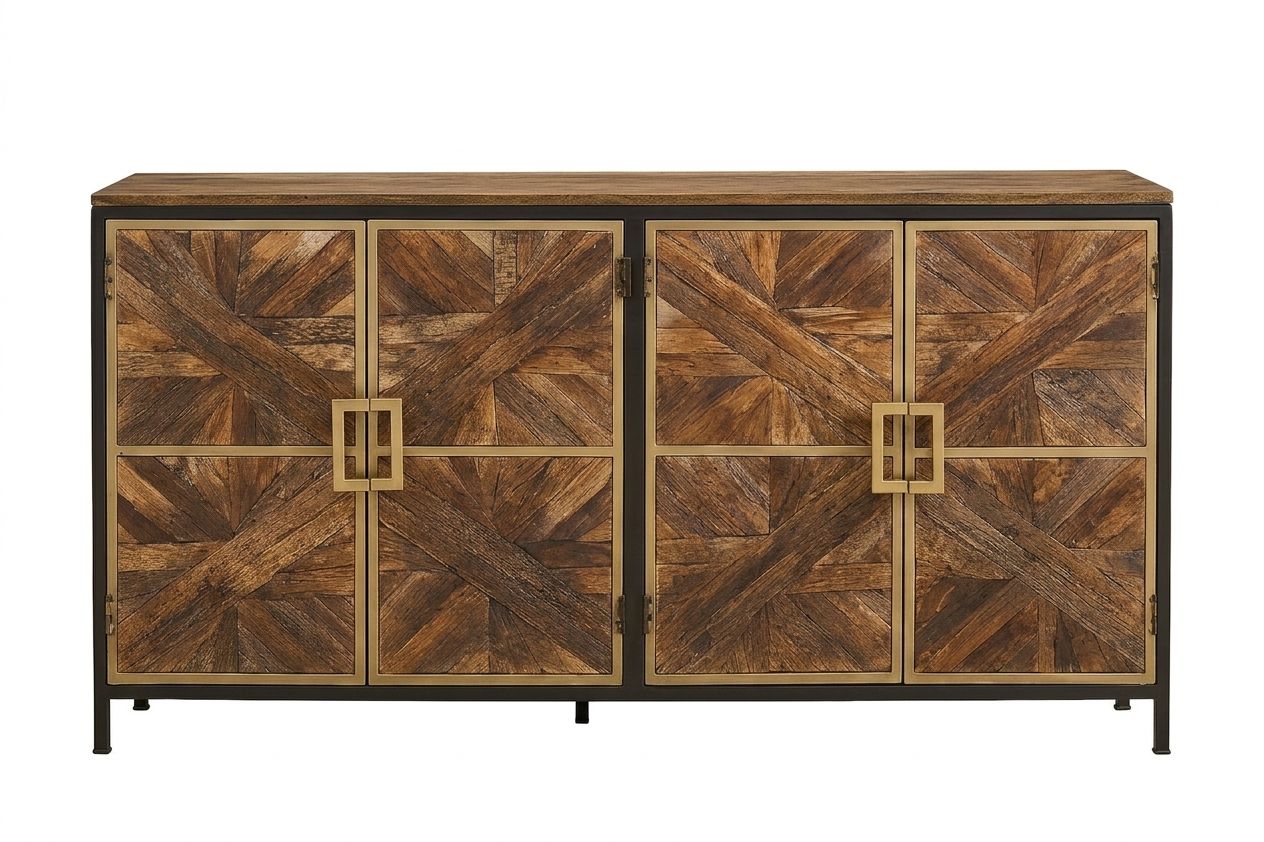 LOOMLAN Chesney Four Doors Wood Sideboard
