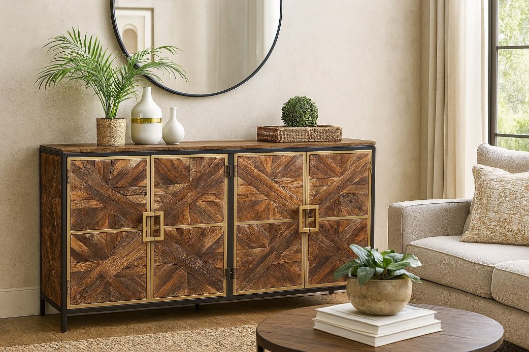 LOOMLAN Chesney Four Doors Wood Sideboard