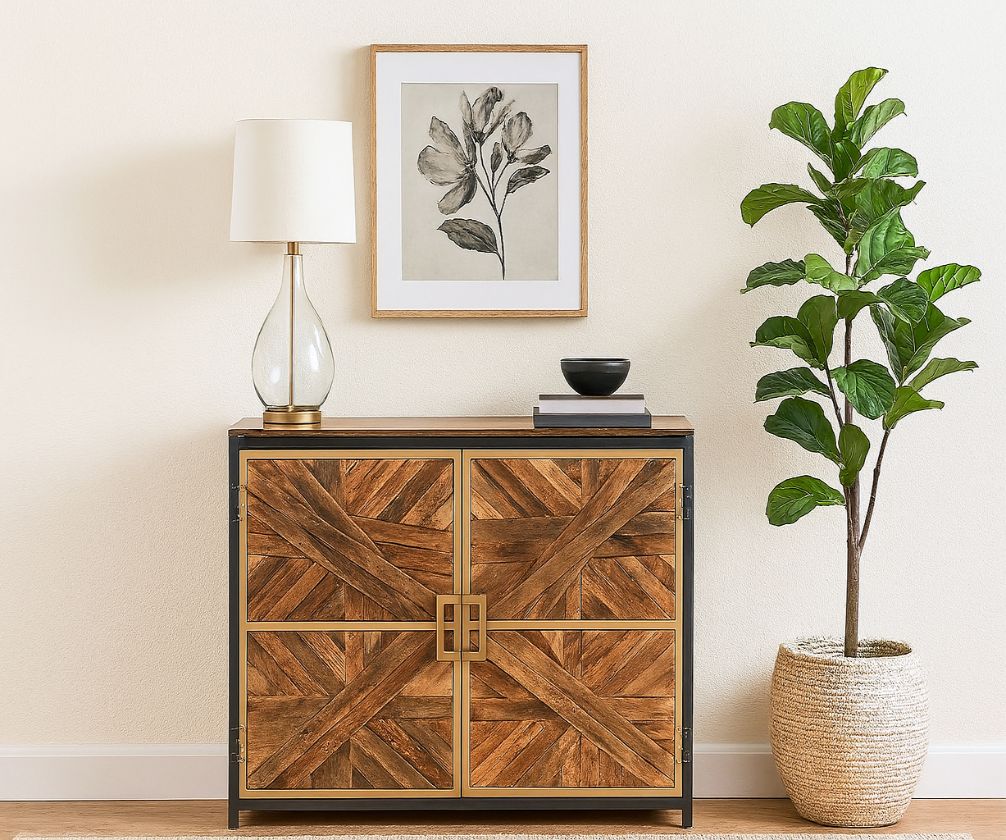 LOOMLAN Chesney Two Doors Wood Accent Cabinet