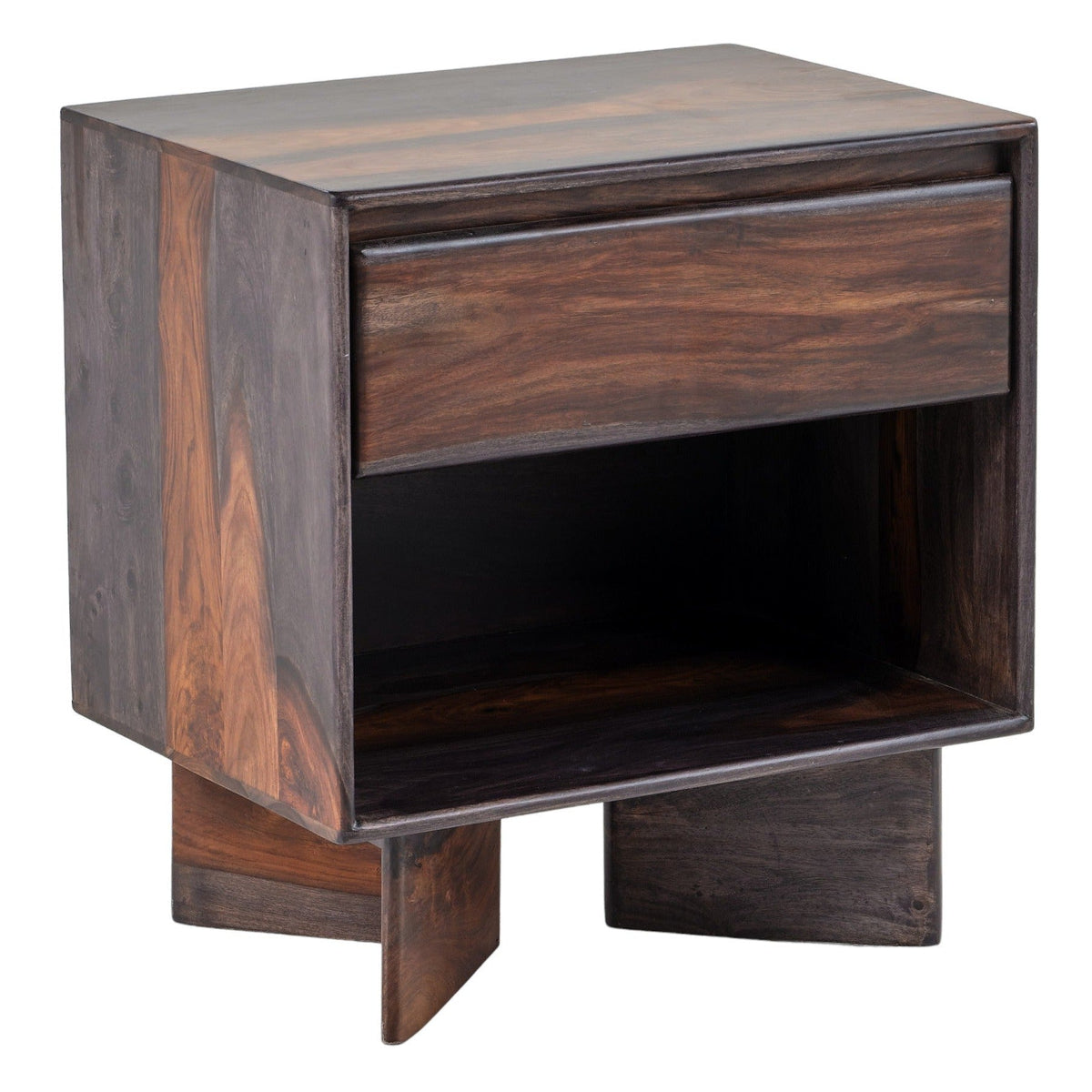 LOOMLAN Bardell Coffee Brown Wood Nightstand