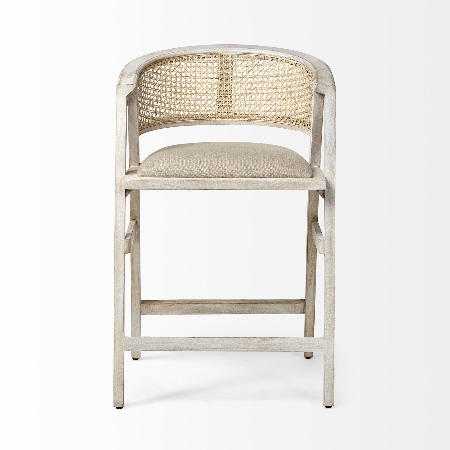 Mercana Tabitha Beige Fabric Counter Stool