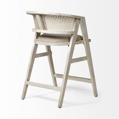 Mercana Tabitha Beige Fabric Counter Stool
