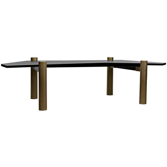 Tabu Coffee Table, Brass Finished Legs with Ebony Walnut Top-Coffee Tables-Noir-Sideboards and Things