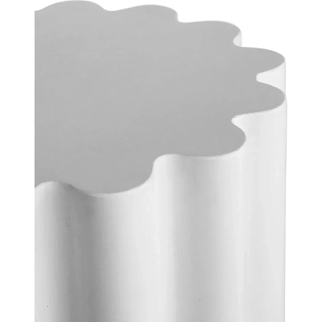 Taffy White Concrete Stool Side Table - LOOMLAN - Moe's Home - Side Tables