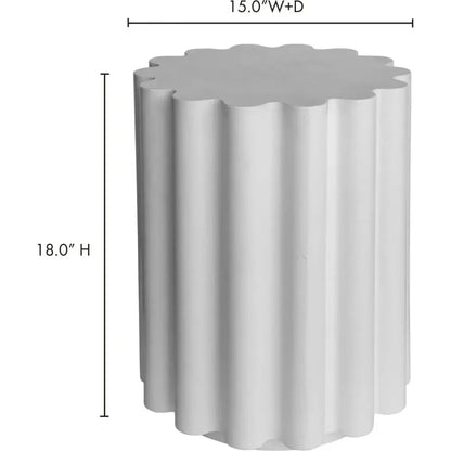 Taffy White Concrete Stool Side Table - LOOMLAN - Moe's Home - Side Tables