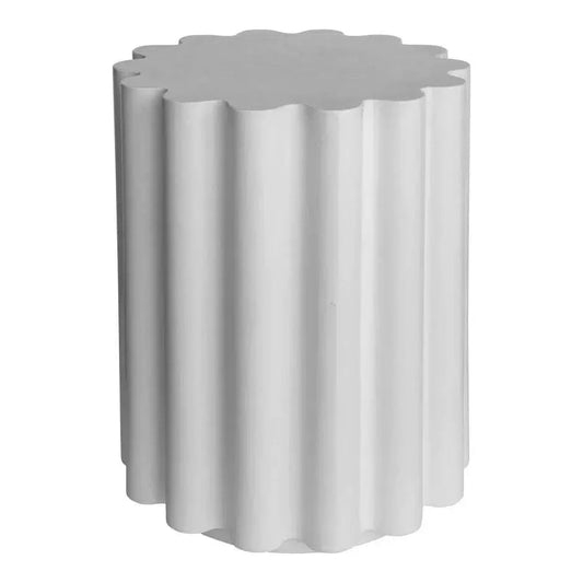 Moe's Home Taffy White Concrete Stool Side Table