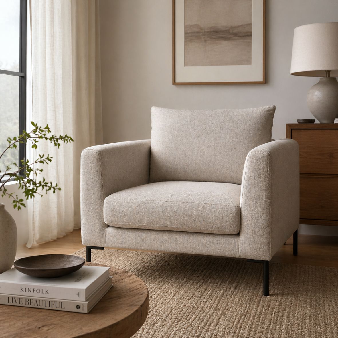 LOOMLAN Custom Upholstery Tailor S Removable Cover Fabric & Leather Accent Chair