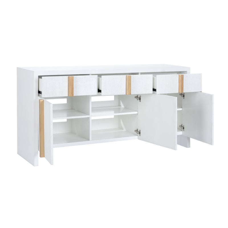 Tailored Three Drawers White Cabinet-Accent Cabinets-Chelsea House-LOOMLAN