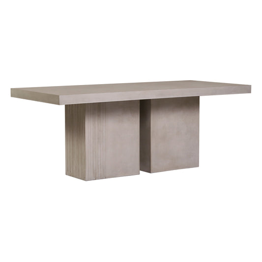Tama Rectangle Dining Table - Double Pedestal - Slate Gray Outdoor Dining Table-Outdoor Dining Tables-Seasonal Living-Sideboards and Things