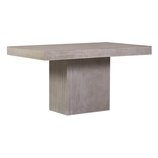 Tama Rectangle Dining Table - Single Pedestal - Slate Gray Outdoor Dining Table-Outdoor Dining Tables-Seasonal Living-Sideboards and Things