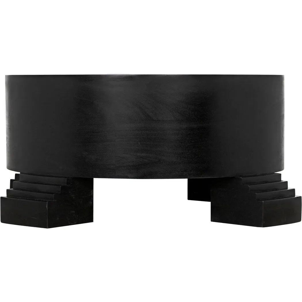 Tambour Coffee Table, Hand Rubbed Black Veneer