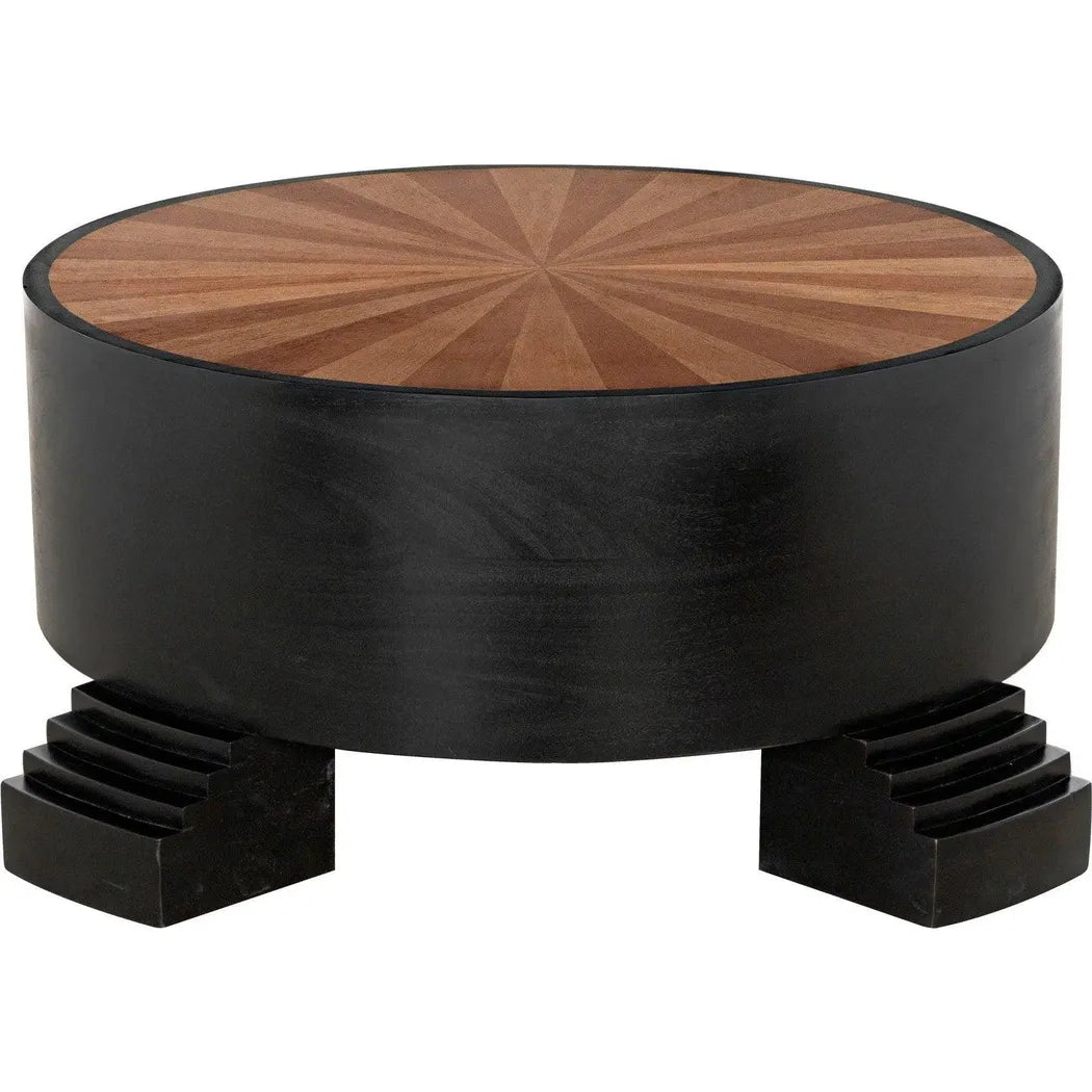 Tambour Coffee Table, Hand Rubbed Black Veneer