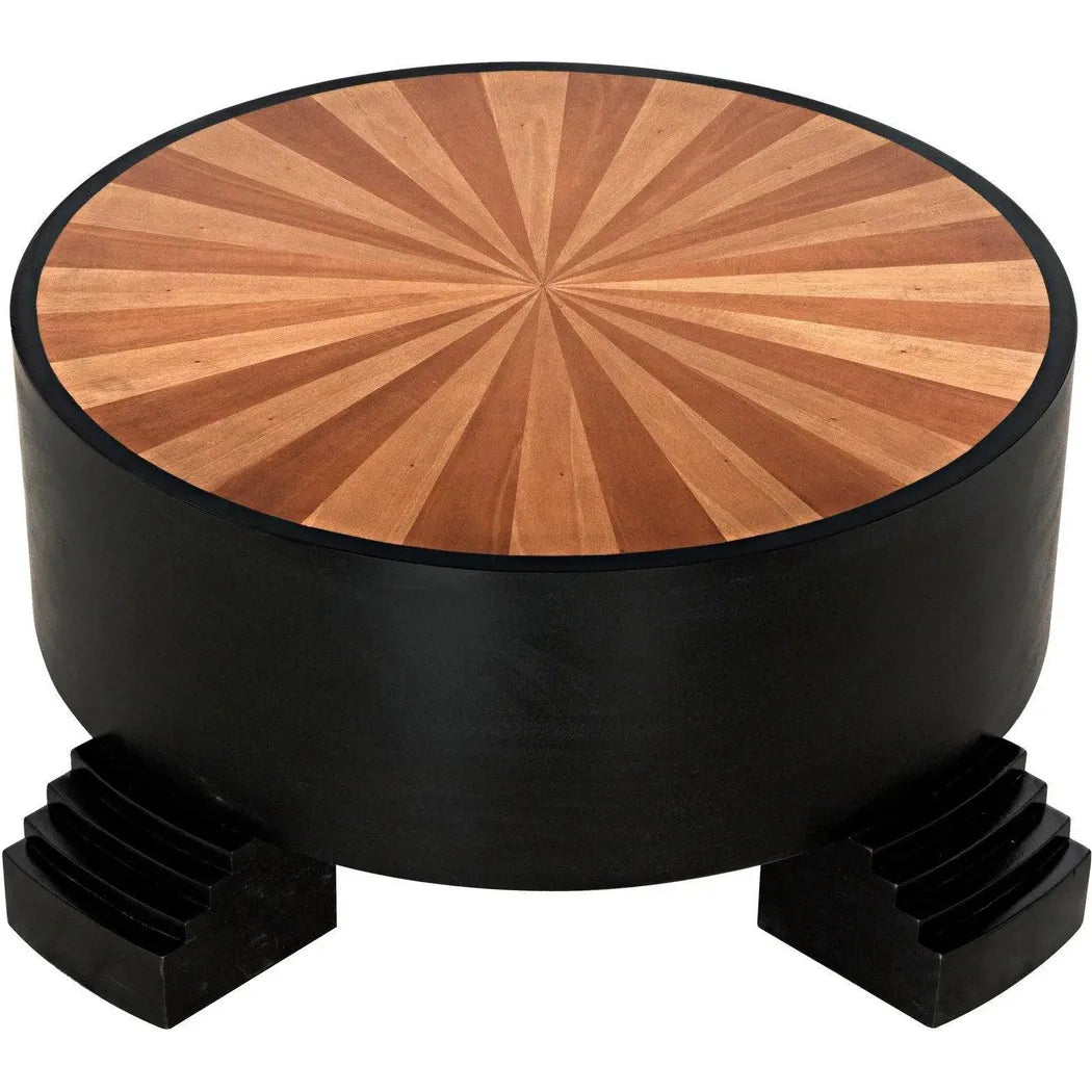 Tambour Coffee Table, Hand Rubbed Black Veneer