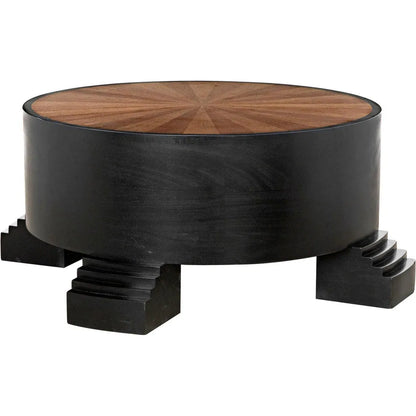 Tambour Coffee Table, Hand Rubbed Black Veneer