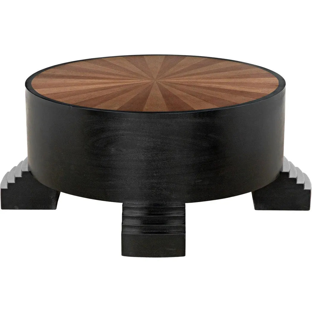 Tambour Coffee Table, Hand Rubbed Black Veneer