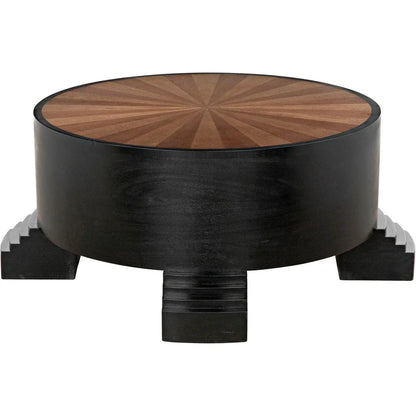 Tambour Coffee Table, Hand Rubbed Black Veneer