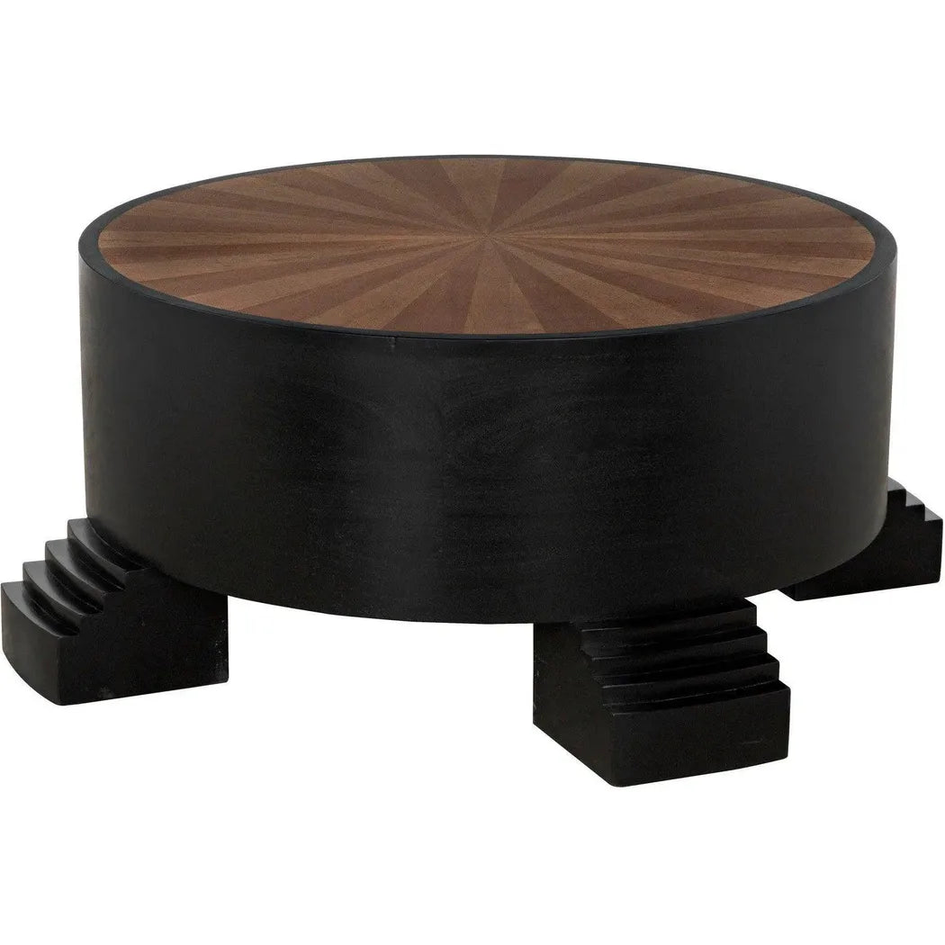 Tambour Coffee Table, Hand Rubbed Black Veneer